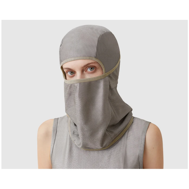 100% Silver Fiber Masked Hat Anti-Radiation Protective Head Hood Mobile Phone 5G Signal WIFI Blocking EMF Shielding