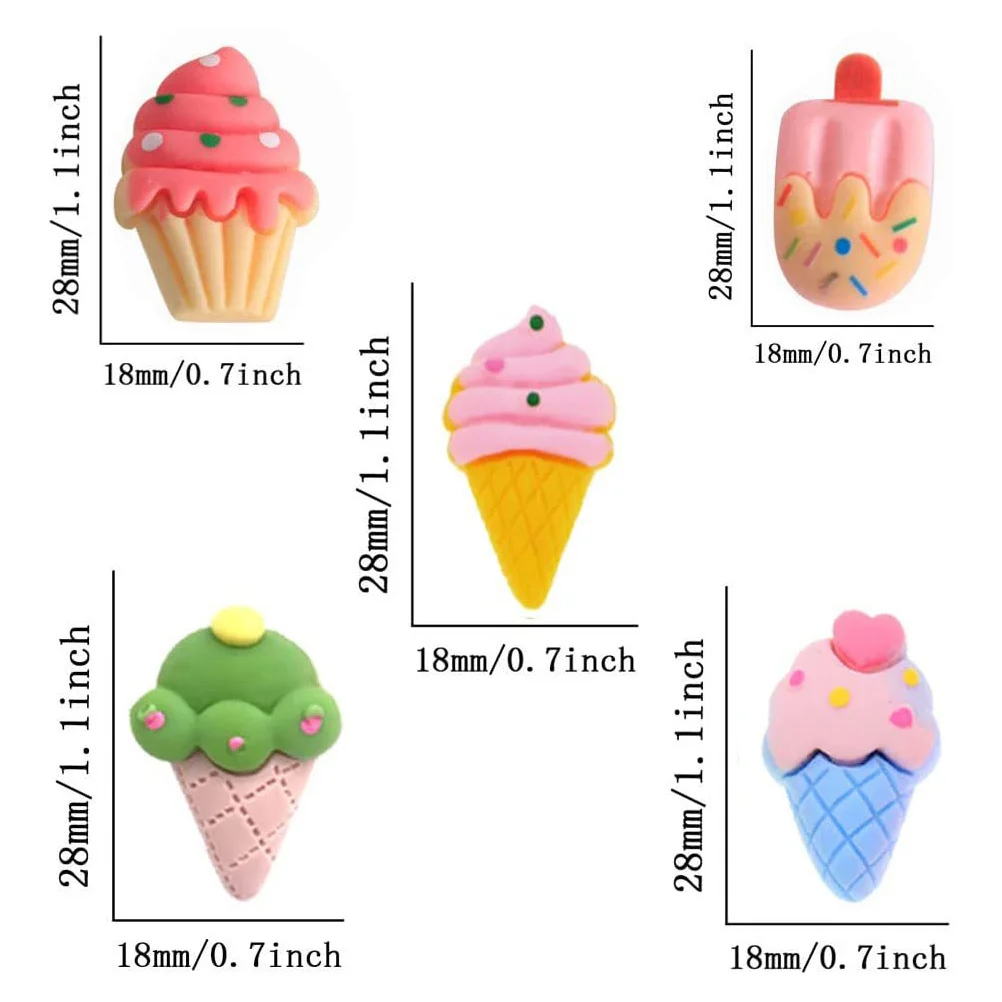 30Pcs Ice Cream Shaped Pushpins Replaceable Thumb Tacks Multi-Function Compact Small Pushpins Map Accessories Home Use