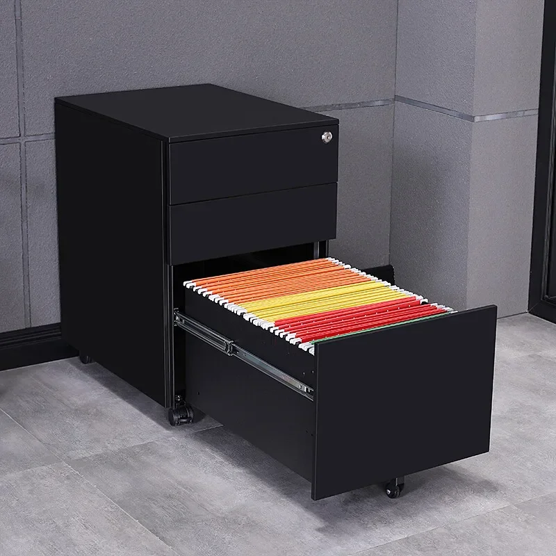 Office Furniture Mobile File Pedestal 3 Drawer Steel Storage Cabinet With Combination Lock Safe Lock