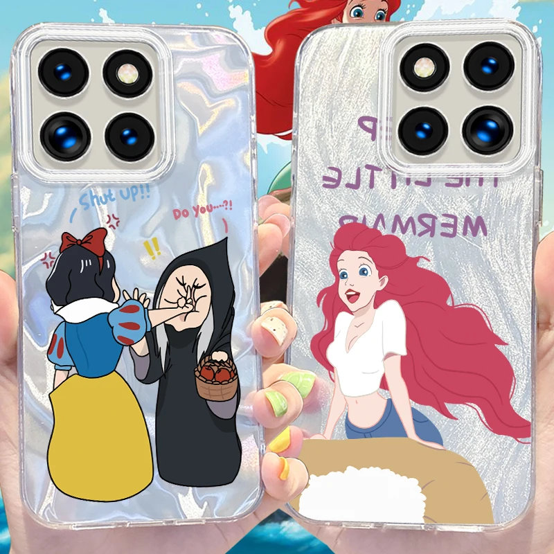 Disney Snow White Ariel Glitter Phone Case for Xiaomi 13T Pro 11 Lite 11i POCO X6 X5 X3 NFC M6 5G M4 M3 M2 F6 F5 F3 C61 4G Cover