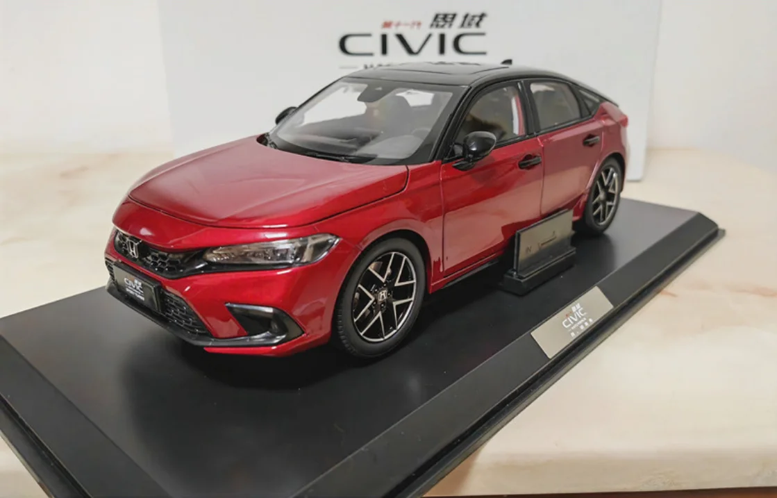 오리지널 동풍 혼다 시빅 자동차 모델 2023 혼다 시빅 스포츠 에디션 1:18 합금 자동차 모델 컬렉션 선물 재고 있음