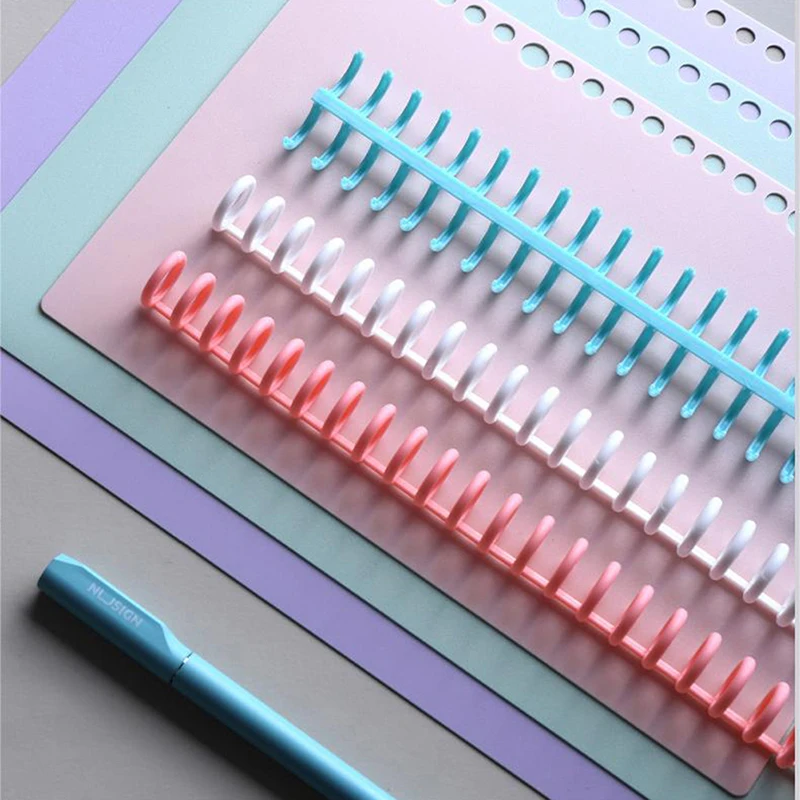 30 Holes Loose-leaf Plastic Binding Ring Spring Spiral Rings Binder Strip For A4 Paper Notebook Stationery Office Supplies