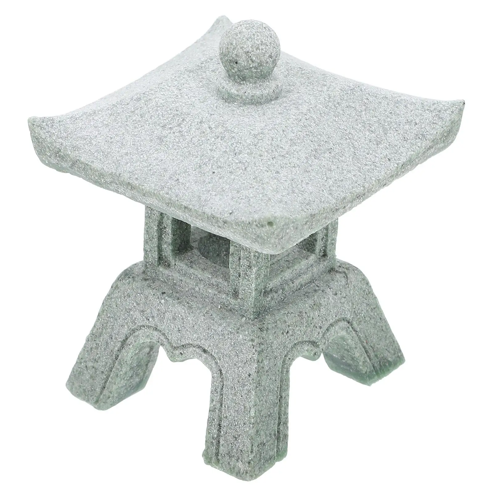 Ornamenti per lanterne in pietra Decorazioni da giardino Zen Mini padiglione Statua in arenaria verde Modello minuscolo Decorazione per interni ed esterni Giardino