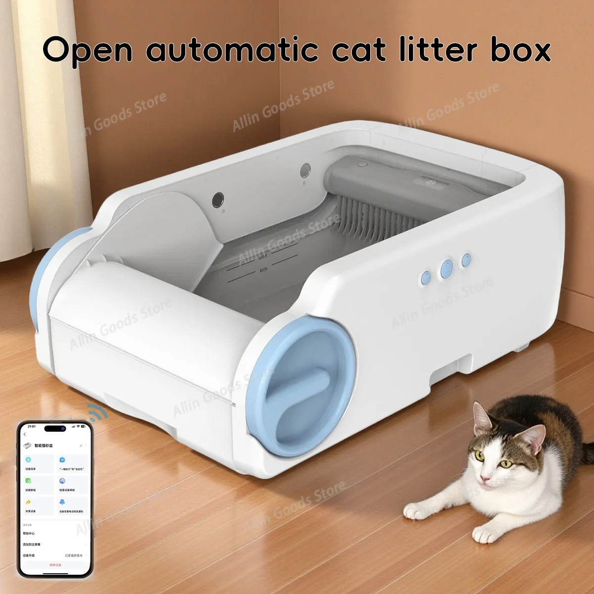 Open Smart Automatic Self-Cleaning Cat Litter Box App Remote Control Electric Cat Toilet Indoor Pet Litter Tray