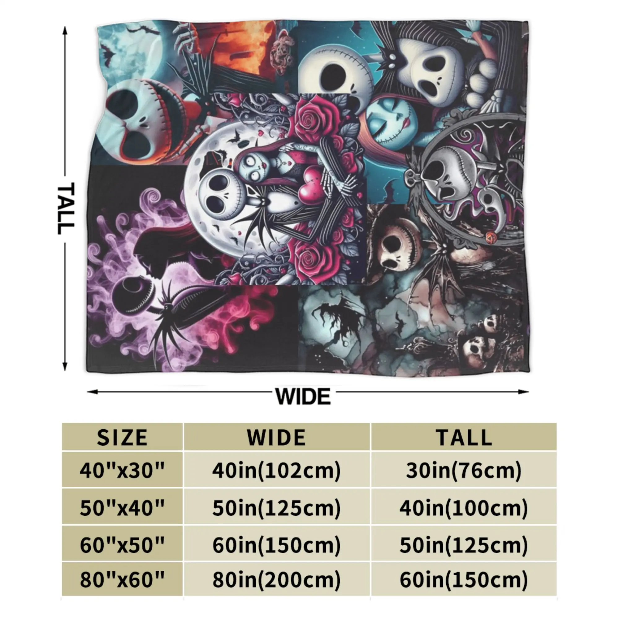 كابوس قبل عيد الميلاد جاك الفانيلا البطانيات الشتاء سوبر الدافئة رمي بطانية للطفل طباعة المفرش أريكة غطاء سرير #6