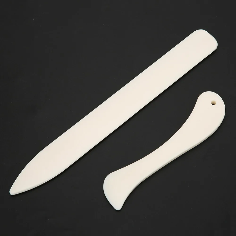 2pcs Tracing Tools White ABS Bone Folder Manual Tool Burnishing Tool Paper Creaser Plastic Scoring Tool DIY Crafts