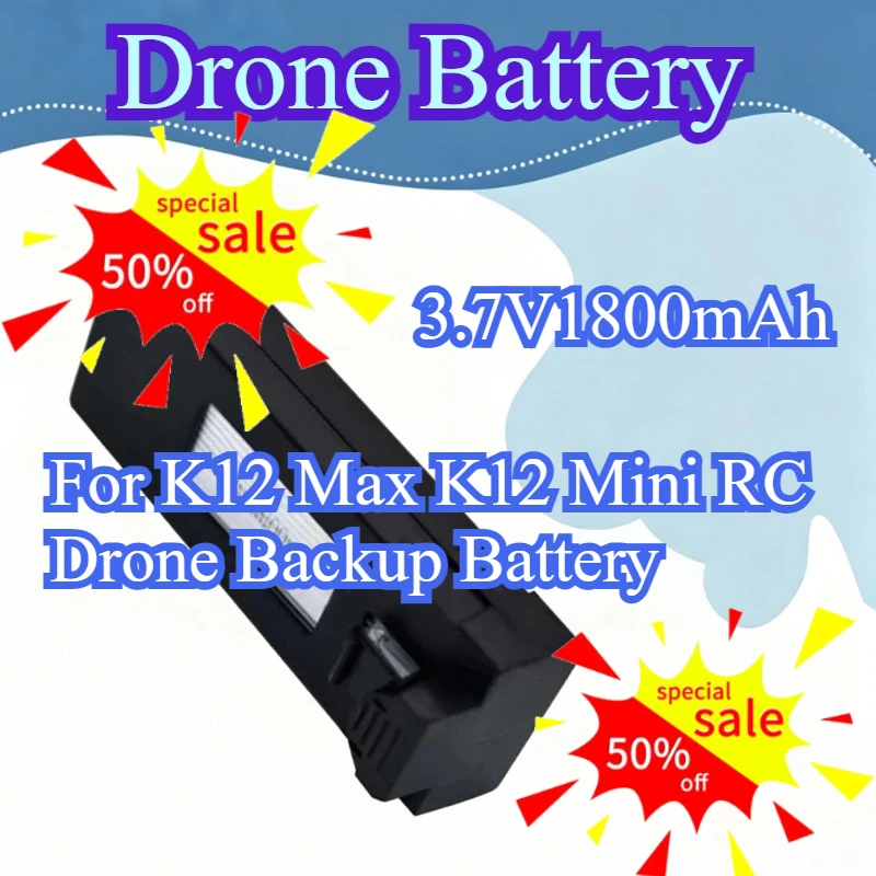 

3.7V 1800mAh LiPo Battery For K12 Max K12 Mini RC Drone Backup Battery