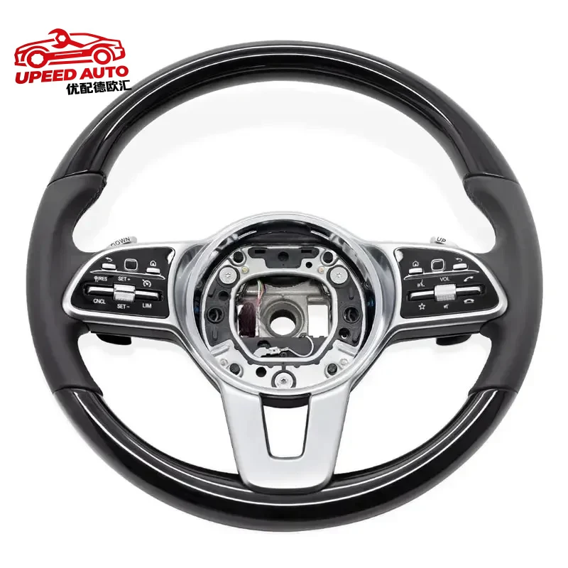 For Piano Black Modified Steering Wheel Mercedes-Benz W167 W177 W204 W205 W212 W213 W222 C63 E63 GLC CLA CLS GLE Car Accessories