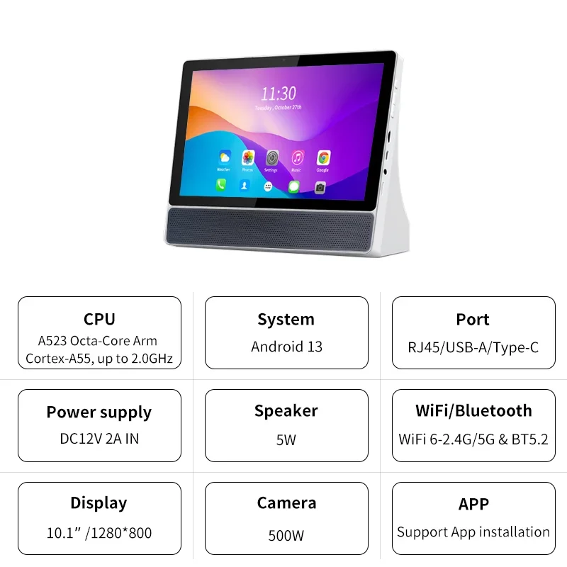 Best Seller Android 13 Smart Speaker With 10.1-Inch HD Touch Screen Wifi Home Video & Voice Call App Controlled Capability For H