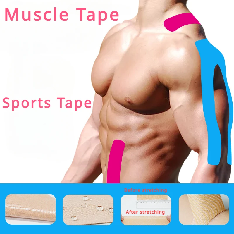 2023 New Kinesiology Tape Athletic Recovery Elastic Tape Kneepad Muscle Pain Relief Knee Pads Support for Gym Fitness Bandage 20