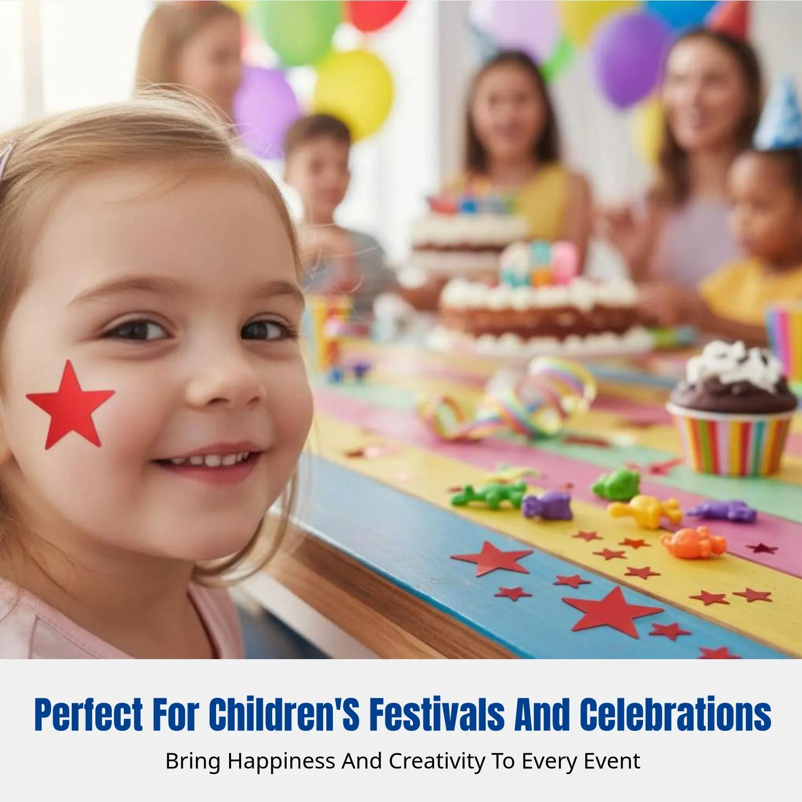 Celestial Sparkle Face Sticker, Makeup Patch for Forehead and Eyes, Children's Day, Stage, Event Theme