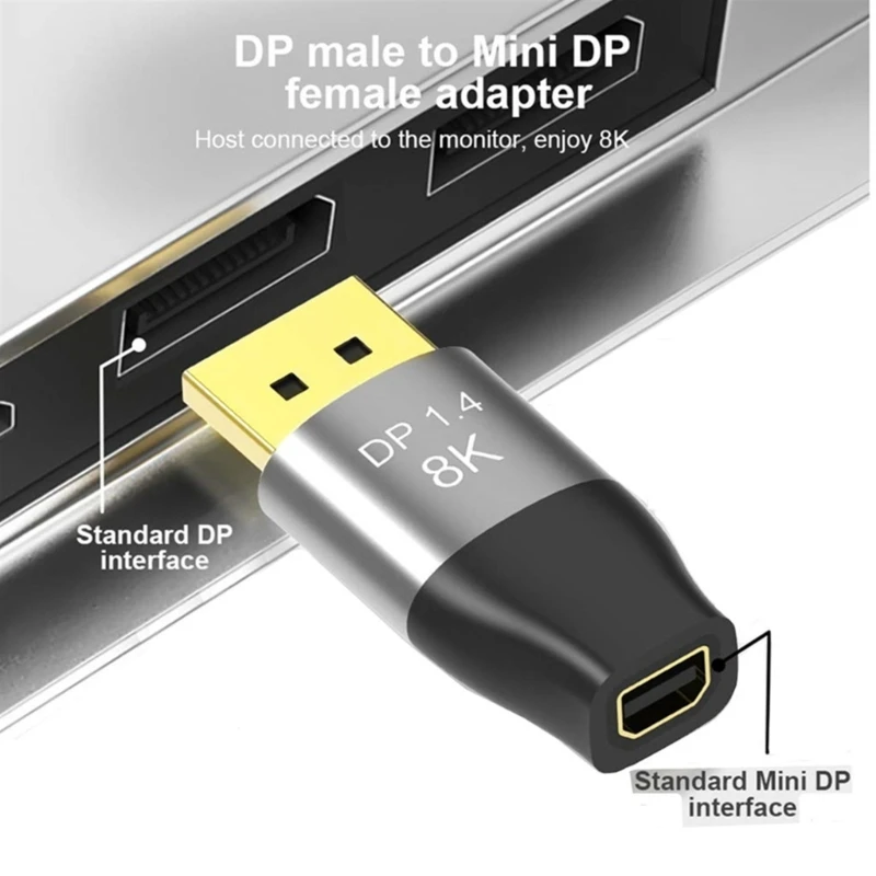 Minidp động để bộ điều hợp DisplayPort 8K@60Hz 4K@144Hz đầu nối để đi du lịch và gặp K1KF