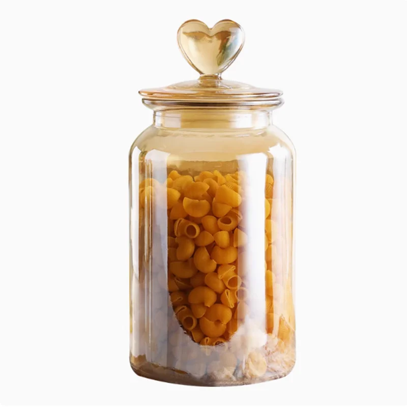 Kitchen Sealed Glass Jar Amber Glass Seasoning Jar Bottles Coffee Bean Candy Food Container Pantry Organizer Cereal Dispenser