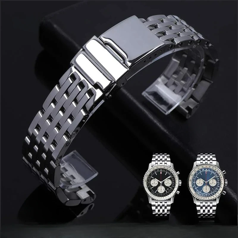 for Breitling Super Ocean Avenger Blackbird reconnaissance aircraft aviation timing stainless steel watch strap 22 24mm