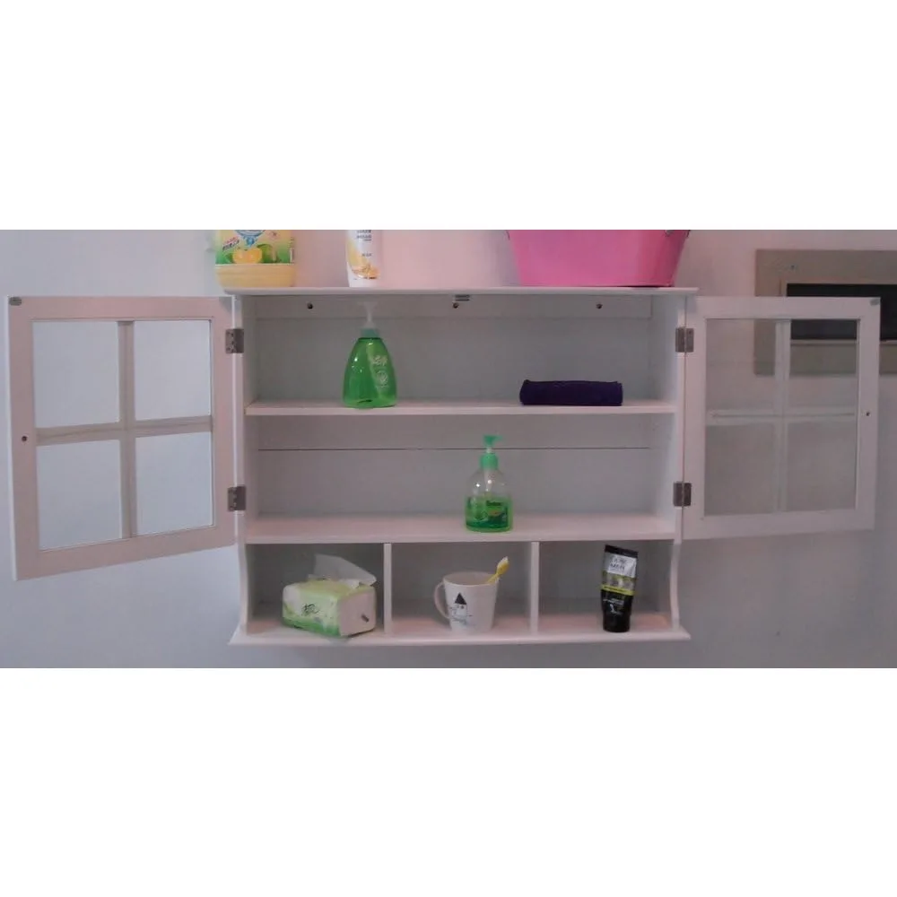 Armário de parede de 31,5 x P9,6 x H24 polegadas, branco (HC-032)