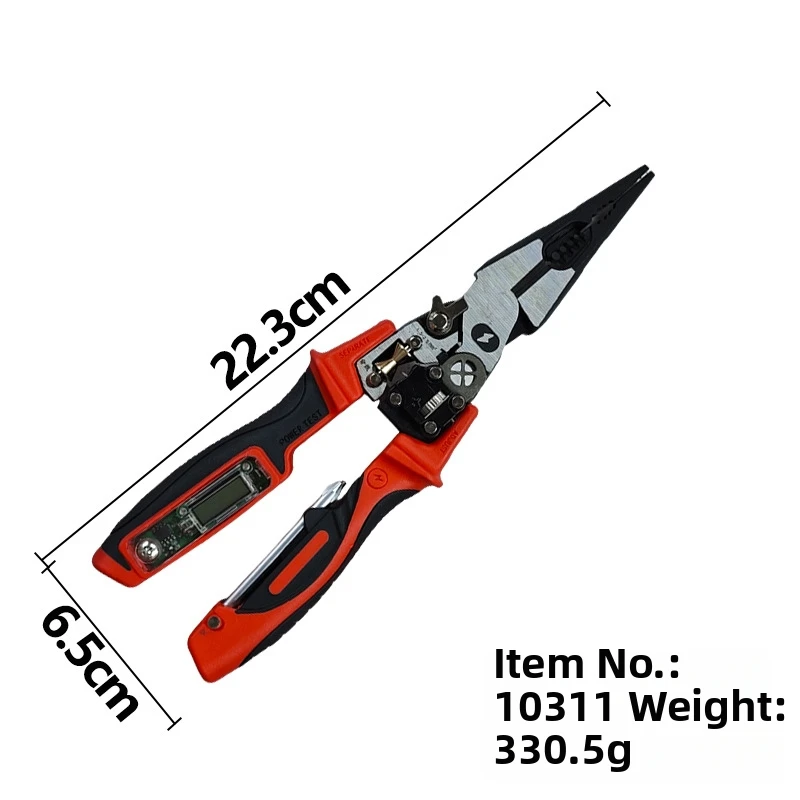Steel Digital Wire Stripper Pliers with Clear Screen for Electrical Testing Stripping Cutting and Winding Tasks