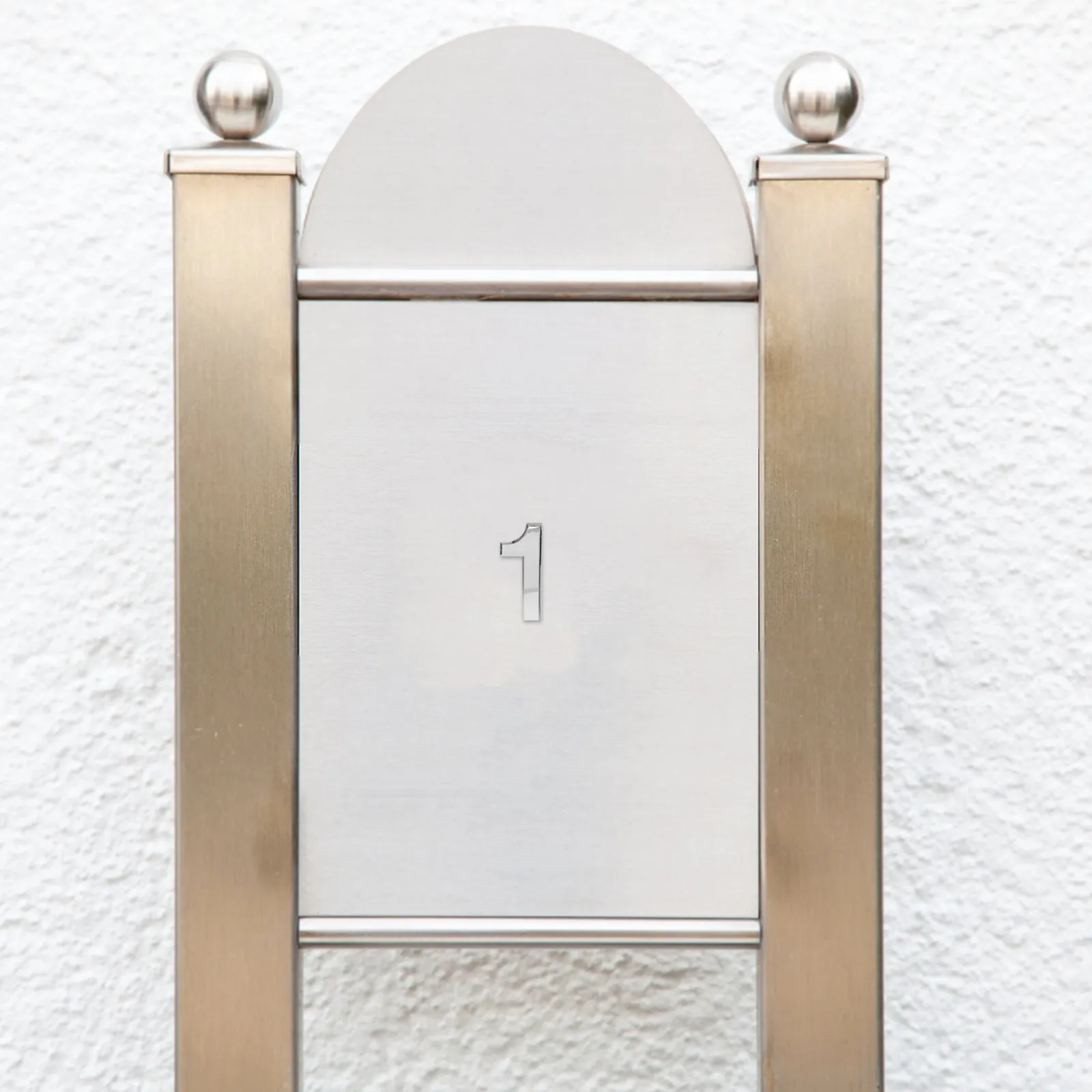 Modern 3D Silver Door Number Sticker Self-Adhesive Weatherproof Outdoor Address Sign for Mailbox Apartment Door Front