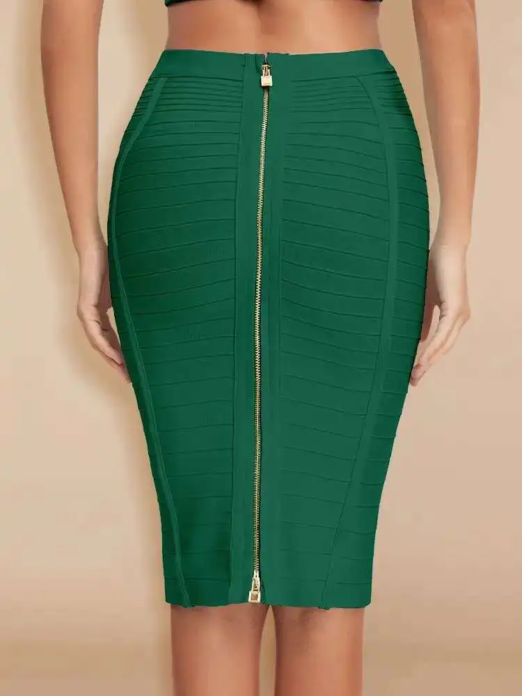 Sexy Pencil Bandage Skirt Striped Quality Luxury Zipper Skirts Party Celebrity Wholesale XL Red Blue Black Slim Skirts  TJ9G