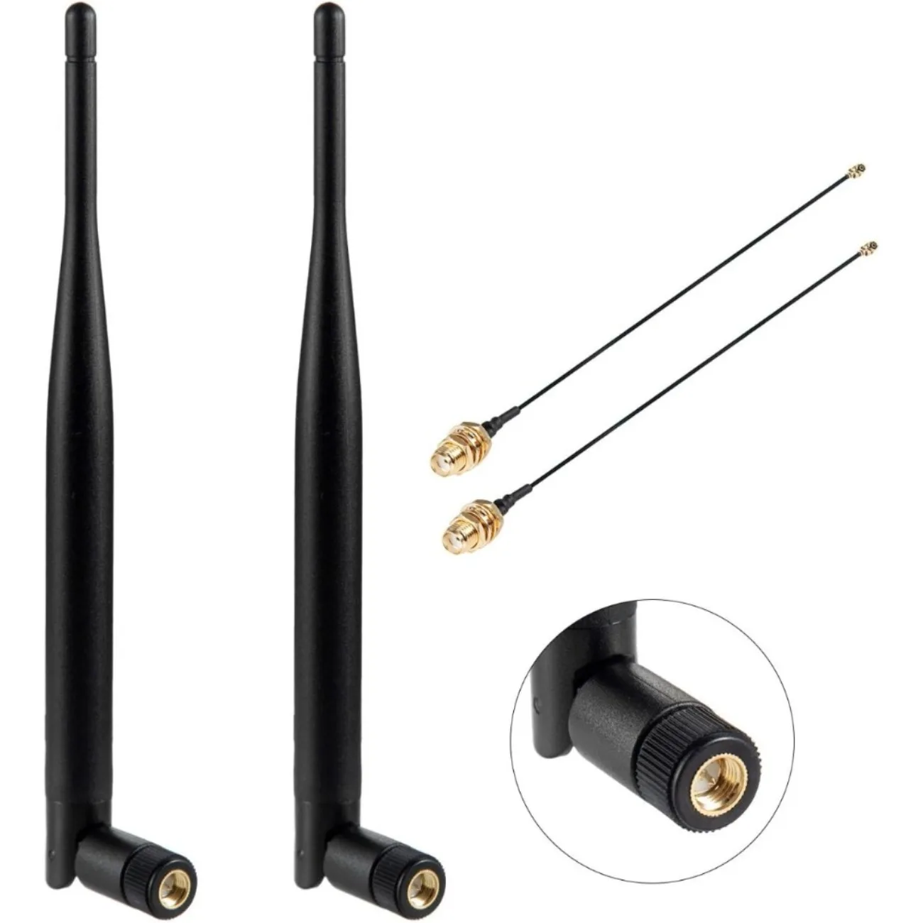 Antenna omnidirezionale 433 MHz 5dBi SMA maschio + cavo di prolunga IPEX da 15 cm RP SMA a IPEX per modulo di trasmissione dati wireless