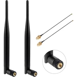 Antenne omnidirectionnelle 433MHz 5dBi SMA mâle + câble d'extension IPEX 15cm RP SMA vers IPEX pour transmission de données sans fil