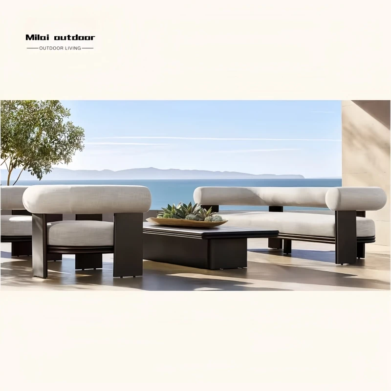 

Modern Outdoor Aluminum Alloy Sofa Set For Garden Courtyard Villa Hotel Terrace-Durable Metal Furniture For Outdoor Spaces
