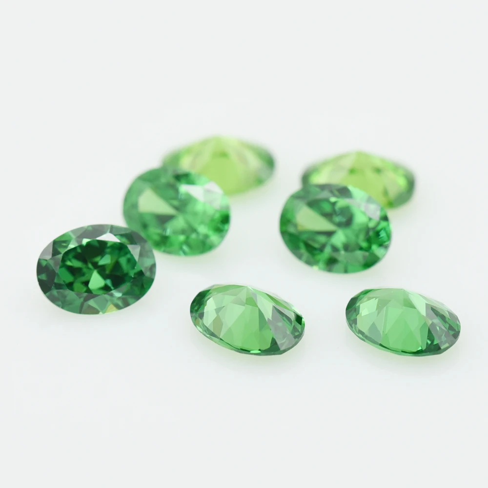 

Size 2x3~15x20mm Oval Shape Cut 5A Green Loose CZ Stone Synthetic Gems Cubic Zirconia For Jewelry Gemstone Wholesale