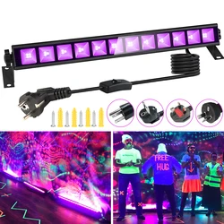 Barra de luz negra UV de 40W, luces fluorescentes de 395nm para fiesta de Halloween, DJ, discoteca, ilumina el área del pie de 20x20