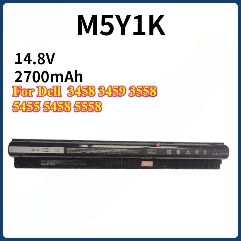 

For Dell Notebook Battery 3451 3551 5558 5758 5759 Inspiron 14 15 3000 V-ostro WKRJ2 K185W 2010-2022 14.8V 40Wh M5Y1K Battery