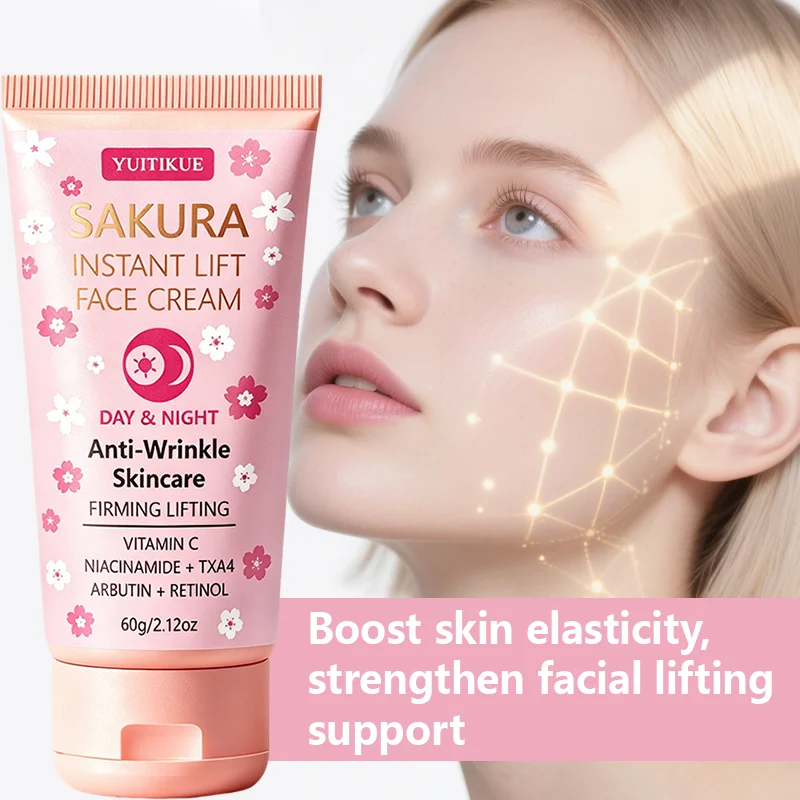 YUITIKUE Sakura Instant Lift Face Cream 60g Retinol Niacinamide Anti-Wrinkle Firming Day & Night Facial Skin Care Cream view 6