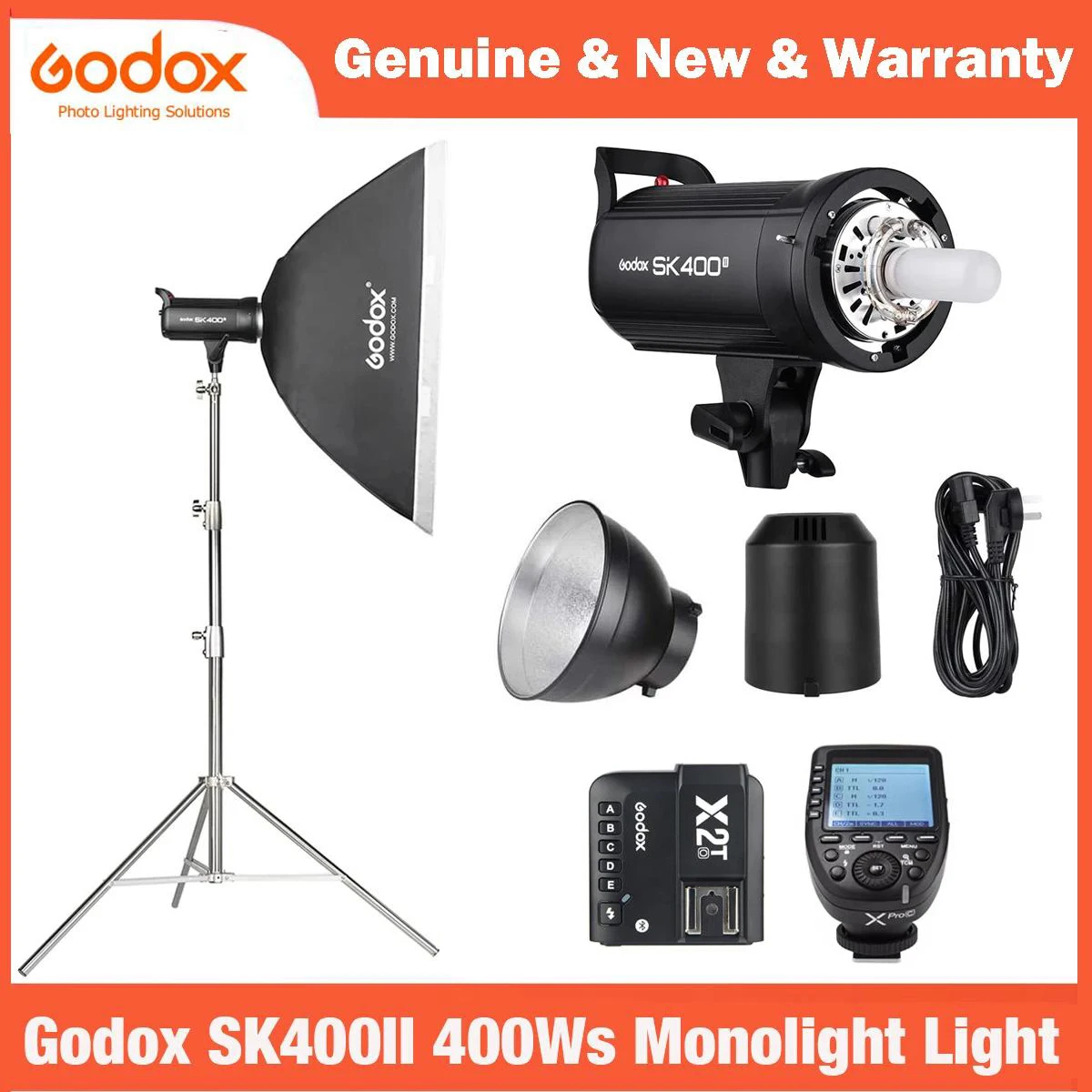 Godox SK400II 400Ws GN65 5600K Studio Strobe Flash Monolight Light Bowens Mount for Studio Shooting 2.4G Wireless X System