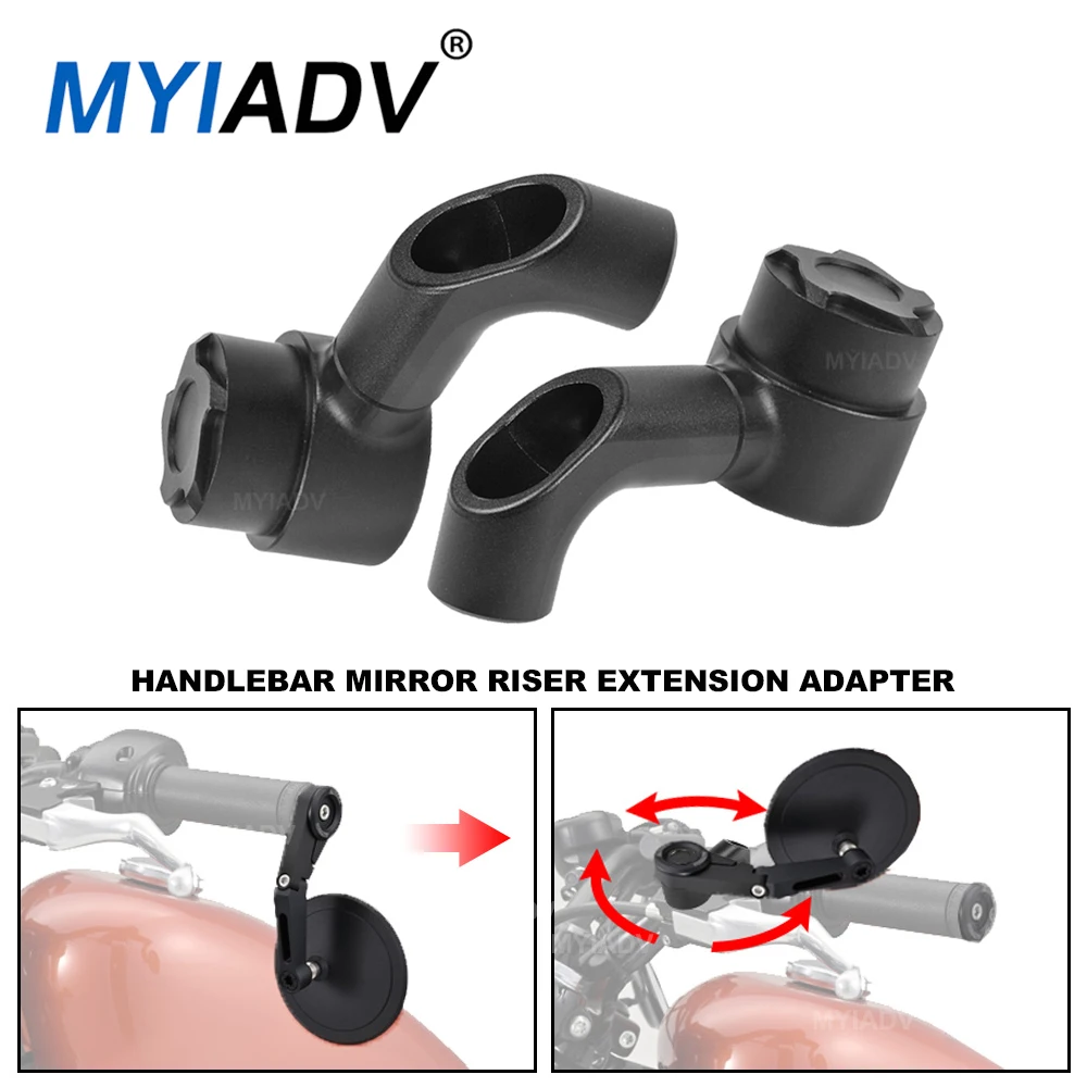 

For Motorcycle Rearview Mirror Handlbar Mirrors Universal CNC Aluminum Riser Extension Adapter Brackets Kit Accessories