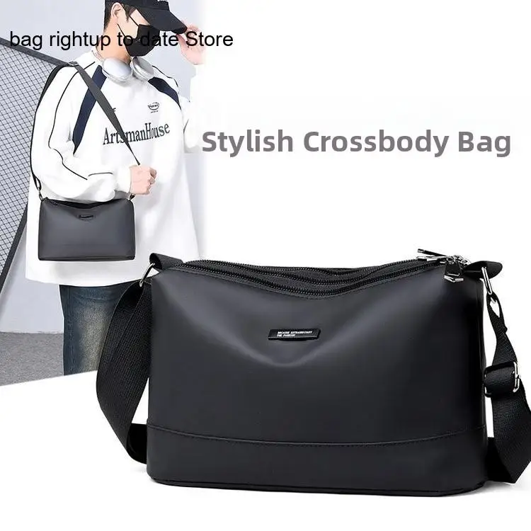 Male Popular Casual Versatile Personality Multi-Layer Simple Commuting Single Shoulder Crossbody Messenger Bag