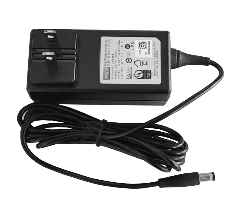 

Power Adapter 19V 2.1A, Barrel 5.5/2.1mm, US 2-Pin Plug, WA-40J19FU