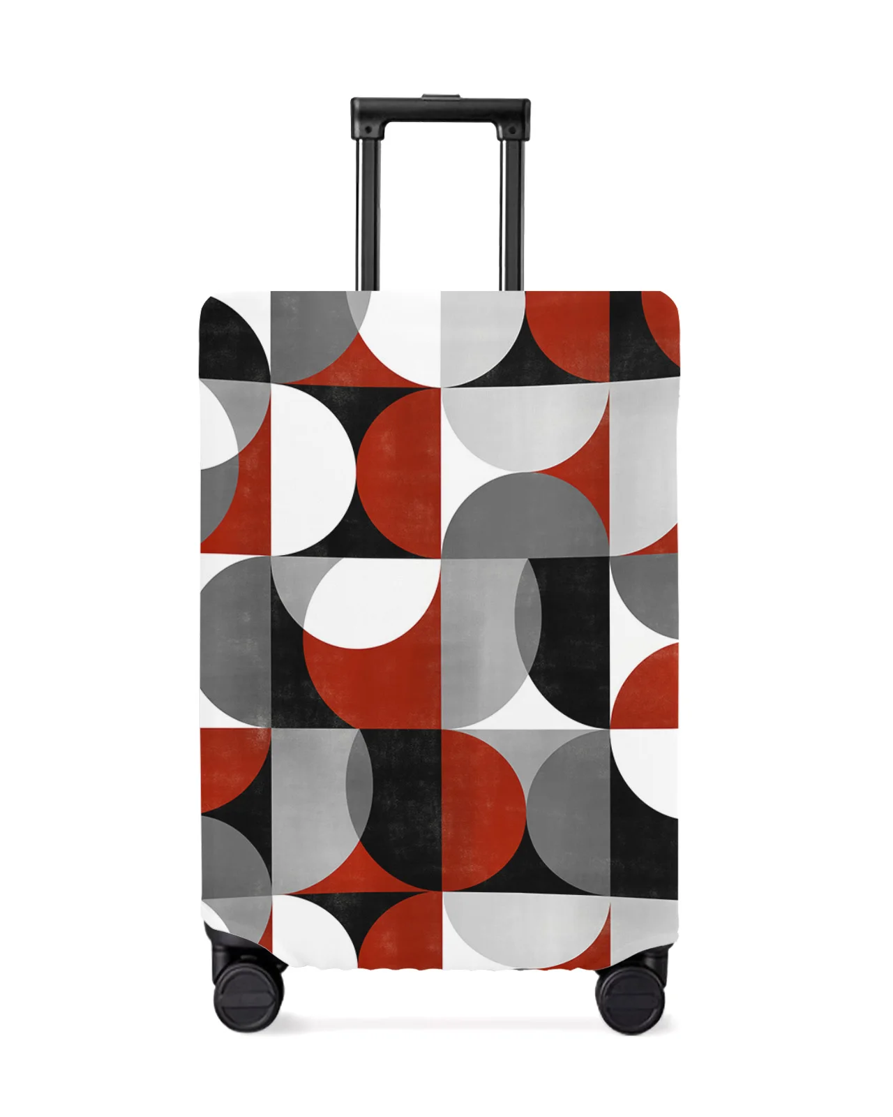 

Nordic Retro Medieval Geometric Abstract Red Luggage Cover Stretch Baggage Dust Cover for 18-32 Inch Travel Suitcase Case