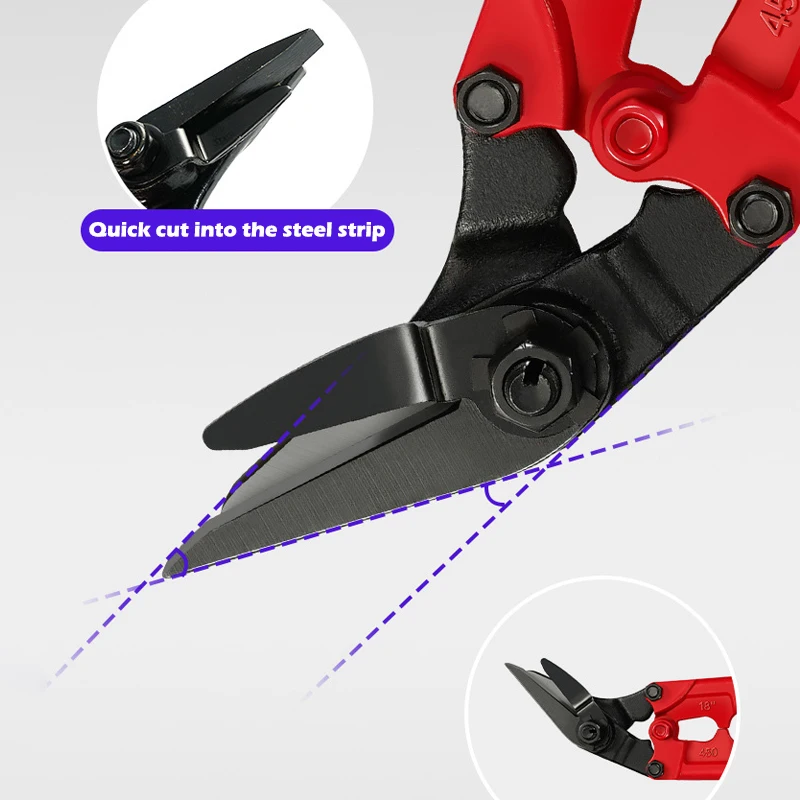 18 بوصة الصناعية الصف الصلب قطاع القص الثقيلة مقص ألواح معدنية القاطع الباردة توالت حزام تفريغ قطع الأدوات اليدوية #4