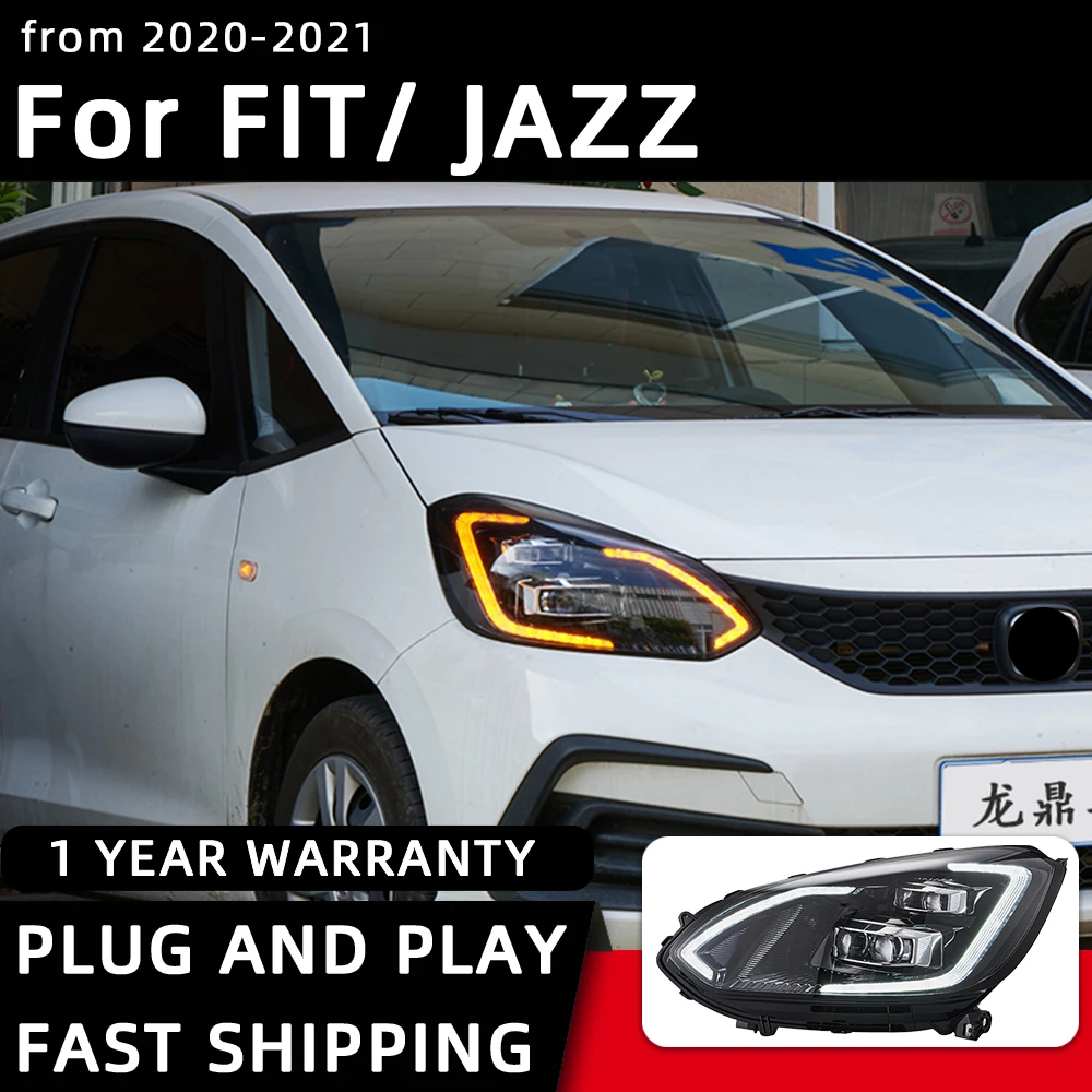 Car Styling Headlights for Honda FIT Jazz  LED Headlight 2020-2021 New FIT Jazz Head Lamp DRL Signal Projector Lens Automotive