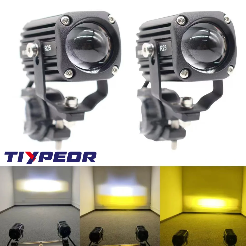 TIYPEOR Motorcycle Wireless Switch 50W Spotlight IP68 Waterproof Fog Light CNC Aluminum Hi/Lo Beam Auxiliary Driving Headlight