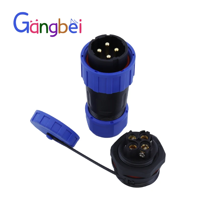 24mm Waterproof connector LD24 2/3/4/5/6/7/8/9pin cable connector M24 IP68 Fixed butt screw connection Gangbei