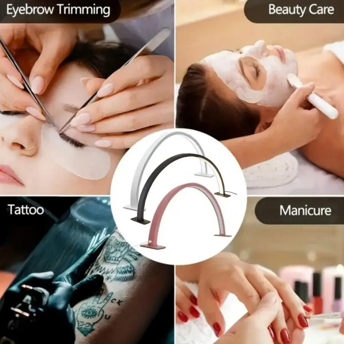 The 1pc crescent shaped nail lamp has adjustable brightness and color temperature, suitable for extending nails, eyelashes, and image 5