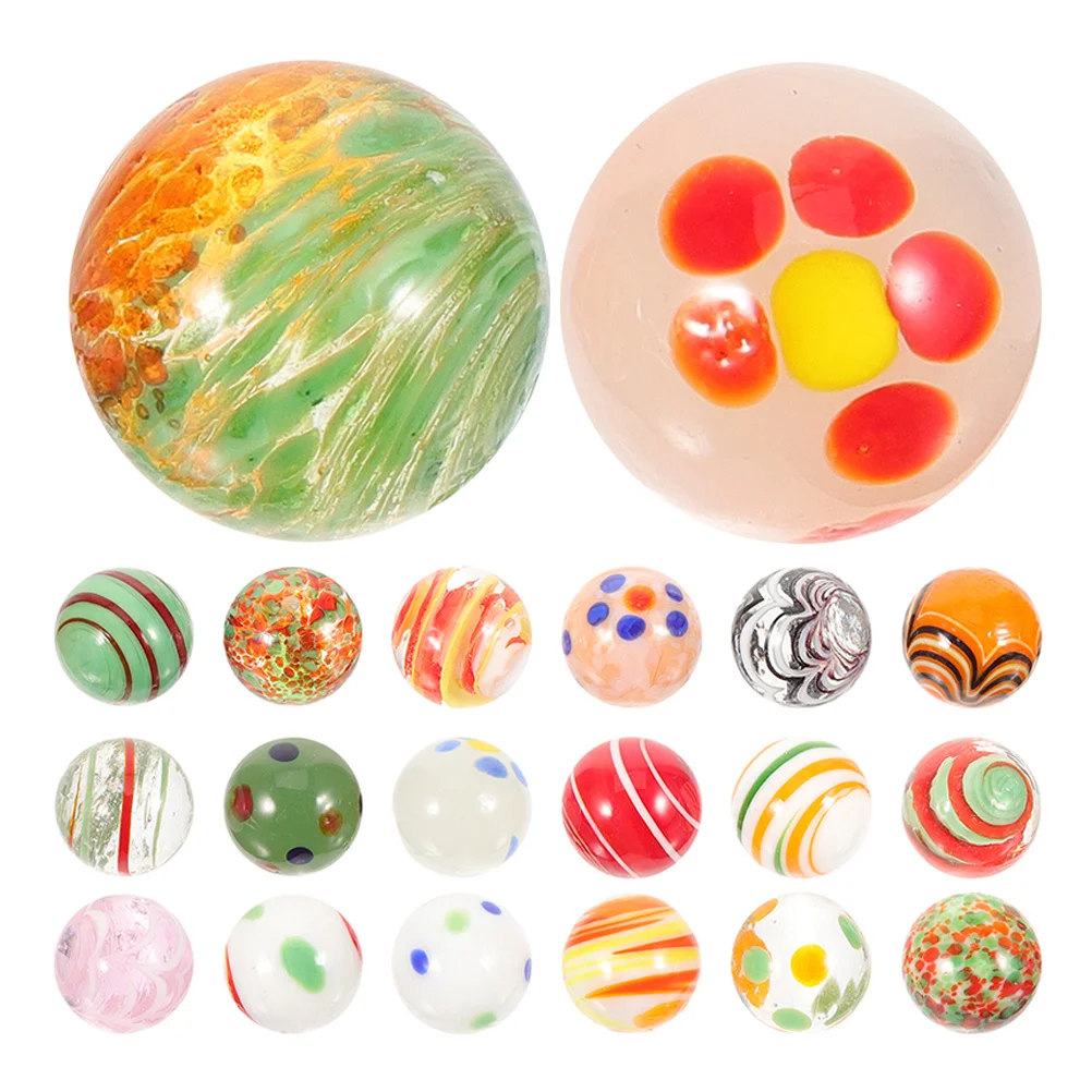 20pcs Glass Marbles For Fish Tank Decoration Colored Assorted Beads Vase Fillers Garden Crafts Kids Play Game Balls