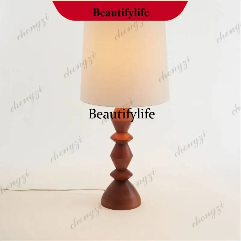 M138 French wood floor lamp shade creative retro villa folk living room bedroom decorative floor lamp