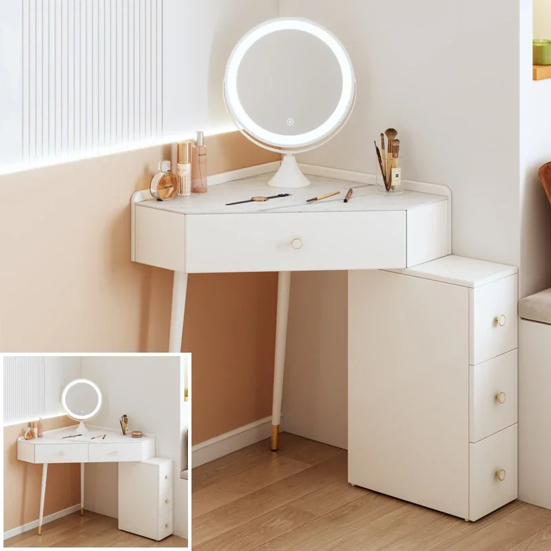 Nordic Corner White Dresser Mirror Set Girl Modern Vanity Toaletka do przechowywania kosmetyków Penteadeira Para Quarto Meble pokojowe