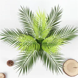 52cm 9Leaves Artificial Tropical Plants Fake Palm Plant Branch Green Leaves For Home Garden Office Jungle Carnival Decoration 52