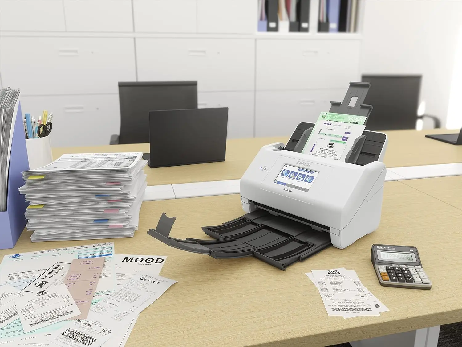 RapidReceipt RR-600W Wireless Desktop Color Duplex Receipt and Document Scanner with Receipt Management