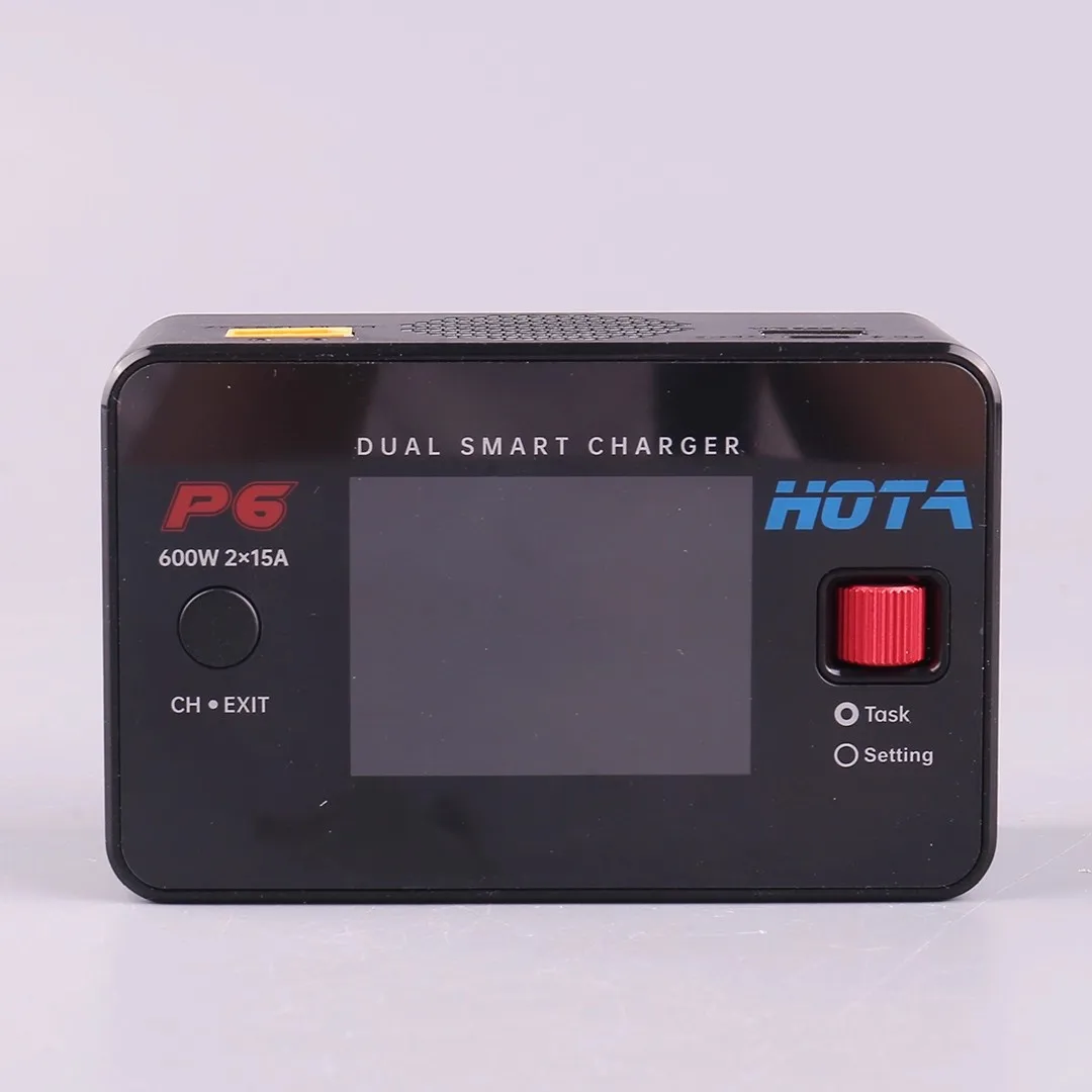 

HOTA P6 Intelligent Balance Charger for RC Model Airplane, Car, Boat, Drone, LiPo Battery, Dual Channel, 600