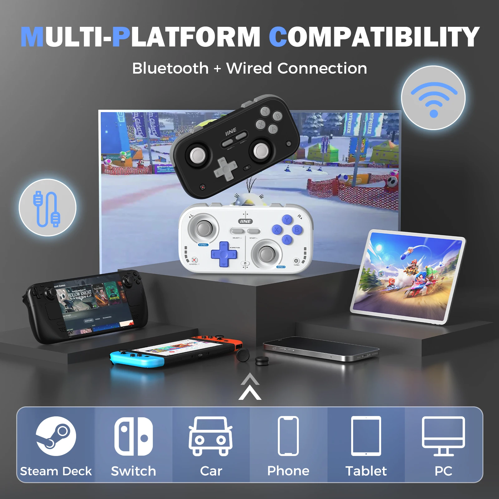 Карманный игровой контроллер IINE в стиле ретро/компактные и портативные джойстики для зала + встраиваемый джойстик 1000 Гц, предназначенные для настраиваемого управления
