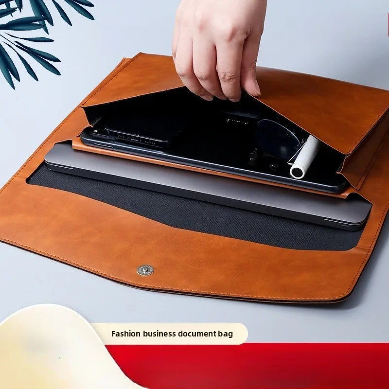 1pcs A4 Large Capacity Double Layer Document Bag Business File Folder Portable Office Paper Organizer Waterproof Briefcase