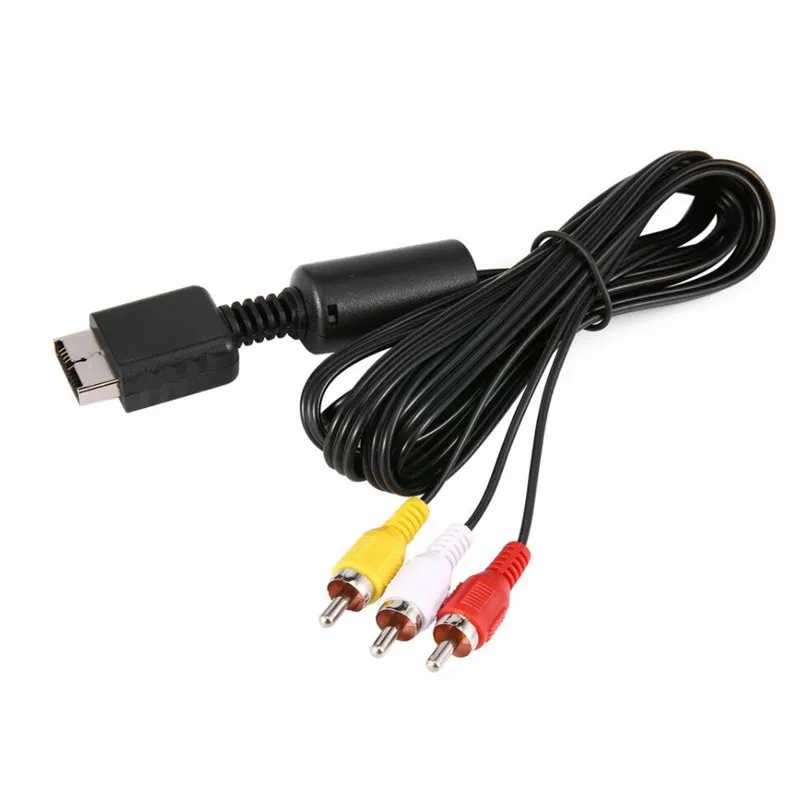 

100pcs 1.8m Game Audio Video AV Cable to 3 RCA TV Adapter Cord Wire For Sony PlayStation PS2 PS3