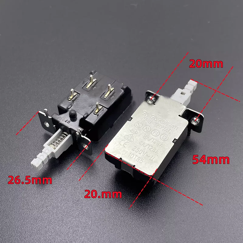 1PCS KDC-A11/TV-8 self-locking power switch is suitable for Konka TV with lock button 4-pin 