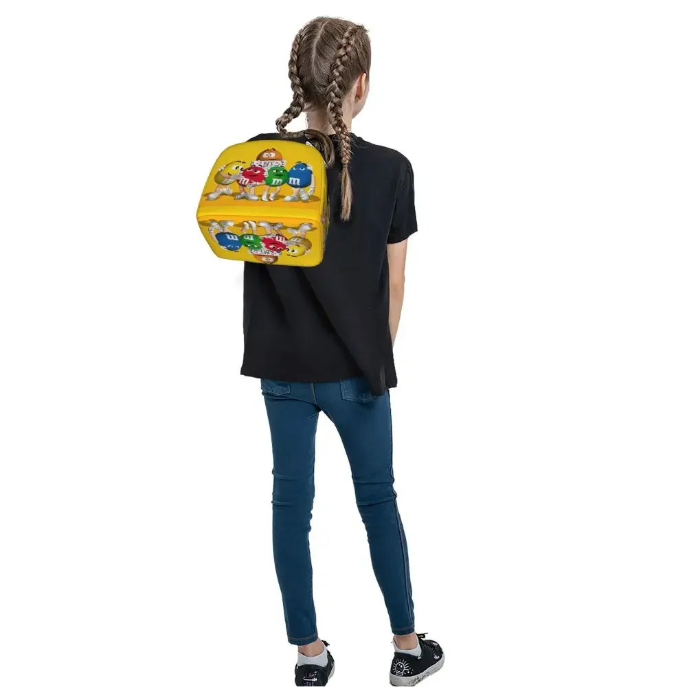 M y MS Candy Character Bolsa de almuerzo para mujer con aislamiento térmico para oficina de adultos